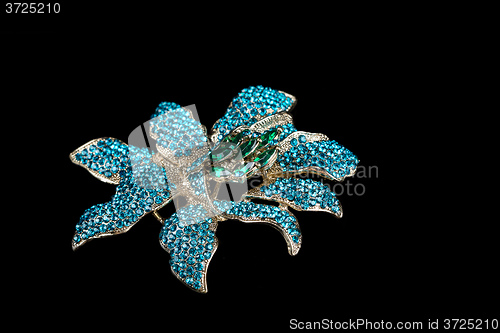 Image of Colorful gem brooch brooch in the form of a flower 