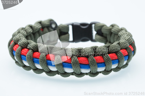 Image of Black braided bracelet on white background