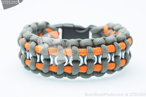 Image of Black braided bracelet on white background