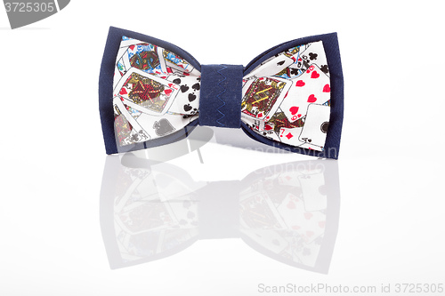 Image of butterfly tie with playing cards