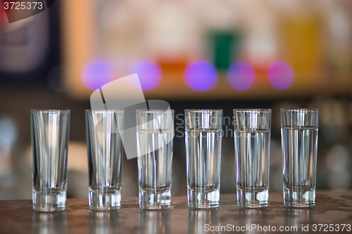 Image of Empty glasses ready for use in the bar