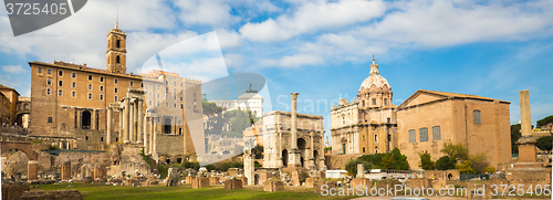 Image of Roman ruins in Rome, Forum. 