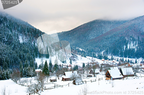 Image of Carpathians village in the winter