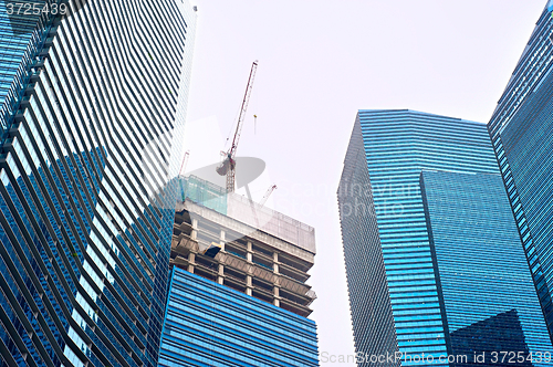 Image of Singapore skyscrapers construction