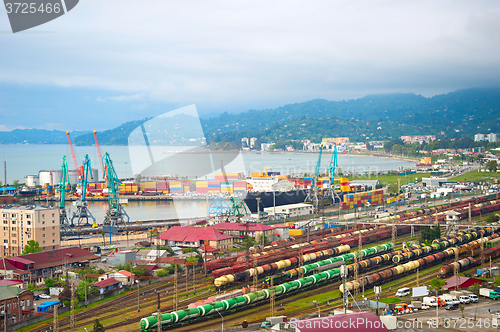 Image of Large industrial port. Batumi, Georgia