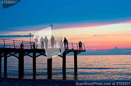 Image of Fishermen on a dock