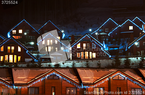 Image of Wooden chalet in the winter