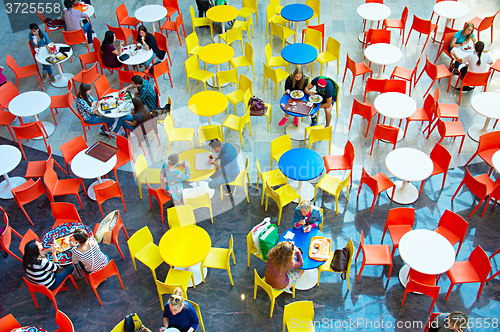 Image of Top view of a food court