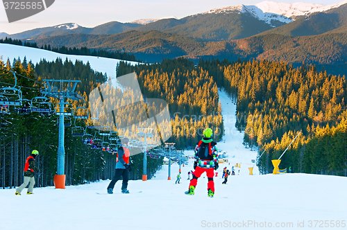 Image of Snowboarding in the mountains