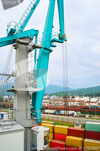 Image of Crane in industrial port