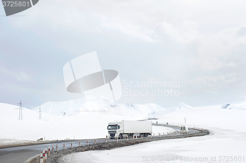 Image of Car in a snow mountains