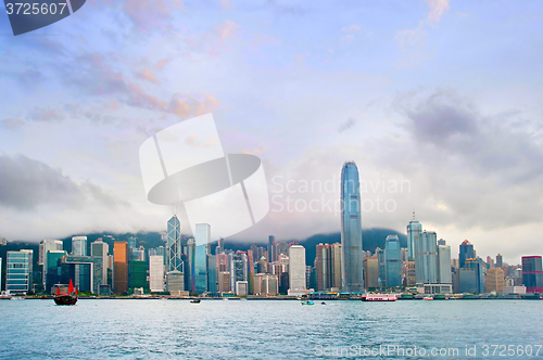 Image of Hong Kong  downtown at sunset