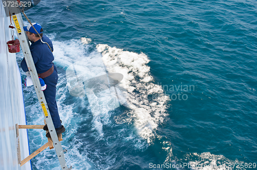 Image of Ship repairing worker