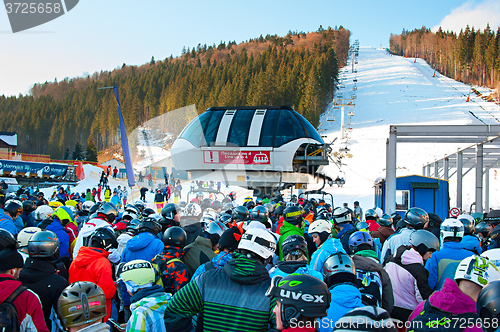 Image of Crowded ski resort, Bukovel