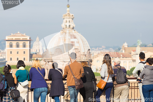 Image of Group of tourist in Rome, Italy.