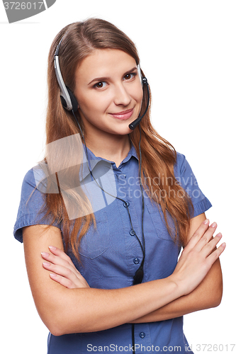 Image of Support phone operator in headset