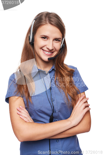 Image of Support phone operator in headset