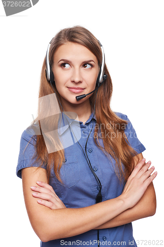 Image of Support phone operator in headset