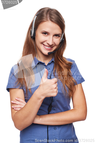 Image of Support phone operator in headset