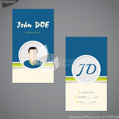 Image of Business card set with sample photo