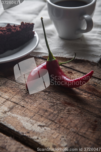 Image of Chocolate cake and coffee