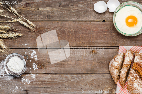 Image of The bread on an wooden background