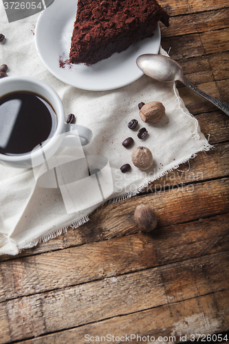 Image of Chocolate cake and coffee