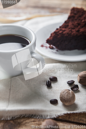 Image of Chocolate cake and coffee