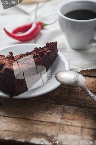 Image of Chocolate cake and coffee