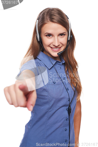 Image of Support phone operator in headset
