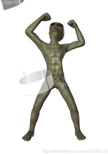 Image of Green Alien on White