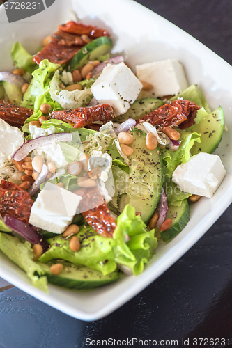 Image of tasty salad closeup