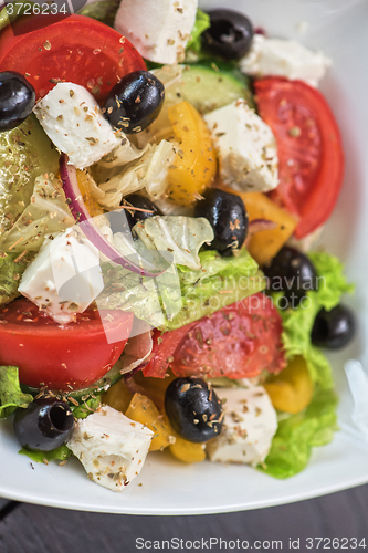 Image of Greek salad closeup