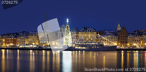 Image of Stockholms old city with christmas tree