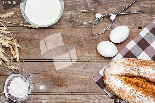 Image of The bread on an wooden background