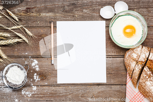 Image of The bread on an wooden background