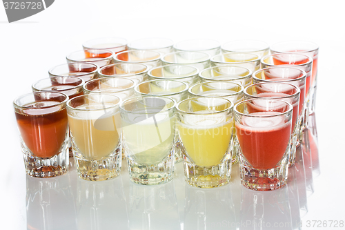 Image of Beautiful shot glasses back lit