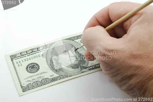 Image of Dollar bank-note drawing