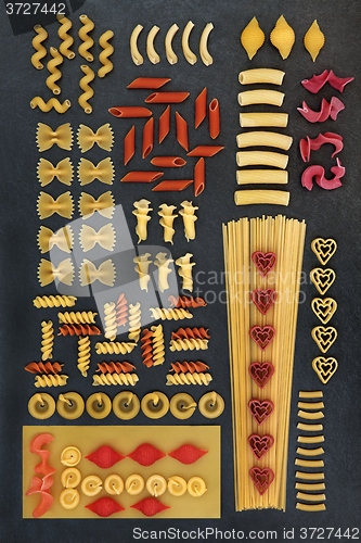 Image of Coloured and Wheat Pasta  Abstract