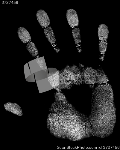 Image of white handprint