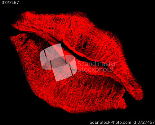 Image of red kissing lips
