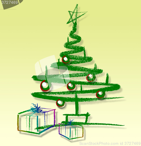 Image of sketched christmas tree