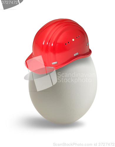 Image of egg with hardhat