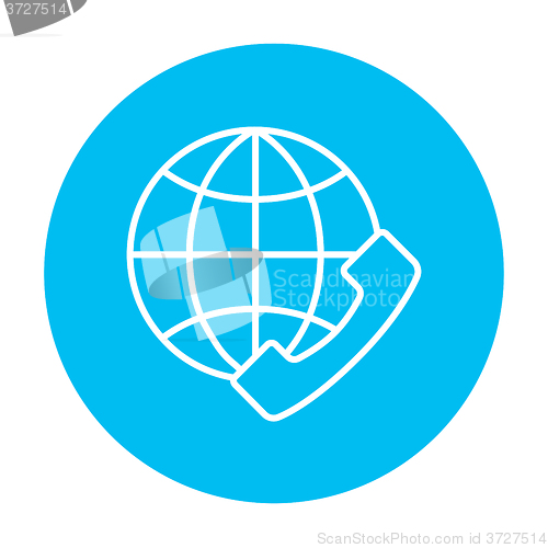 Image of Global communications line icon.