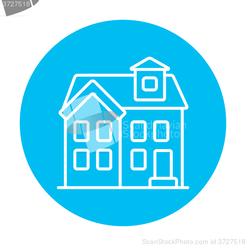 Image of Two storey detached house line icon.