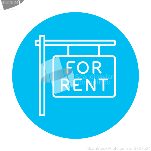 Image of For rent placard line icon.