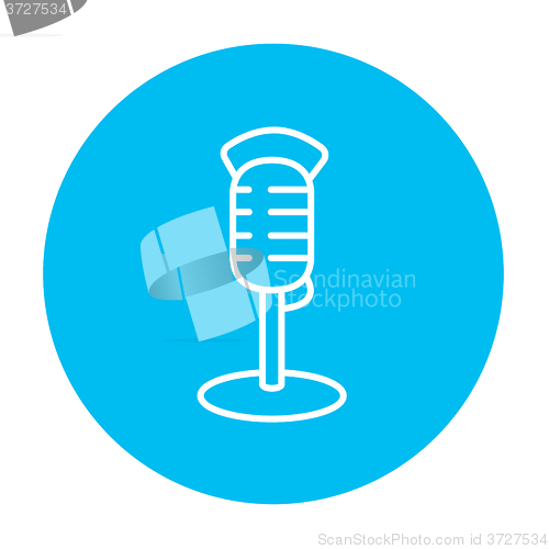 Image of Retro microphone line icon.