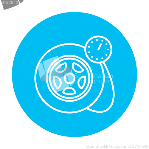 Image of Pressure gauge tyre  line icon.