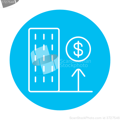 Image of Growth of real estate market line icon.