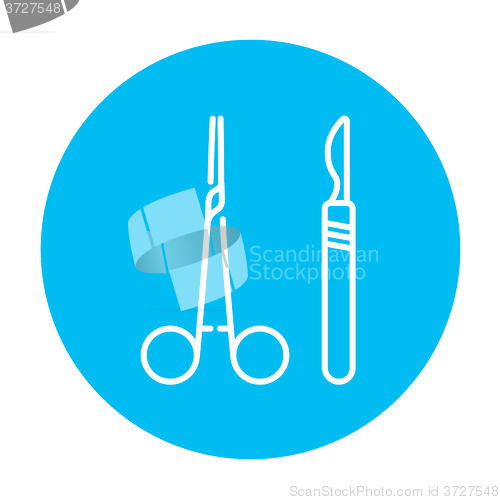 Image of Surgical instruments line icon.